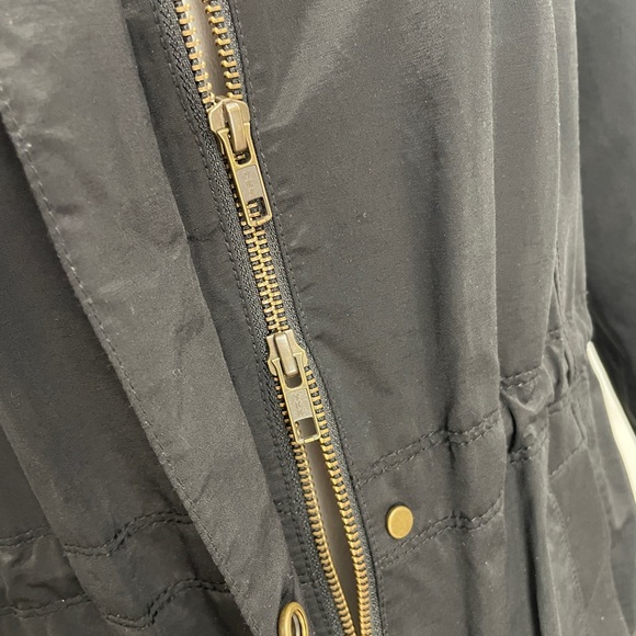 Eileen Fisher Black Organic Cotton Nylon Hooded Jacket - Picture 12 of 16